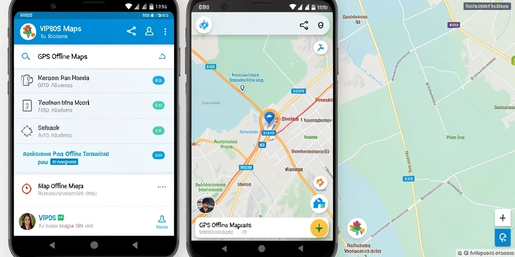 Tampilan antarmuka VIP805 dengan fitur GPS Offline Maps yang mudah digunakan.