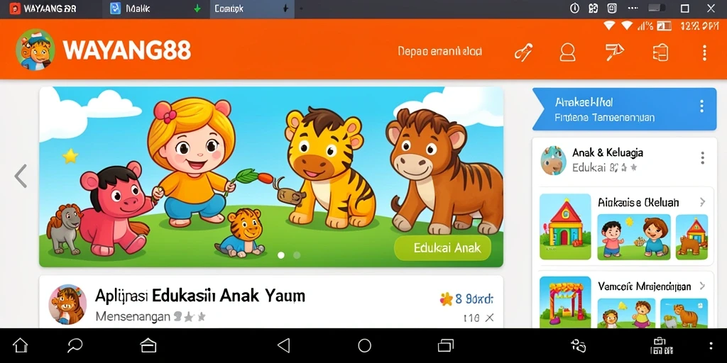 Tampilan antarmuka edukatif WAYANG88 yang menarik untuk anak-anak.