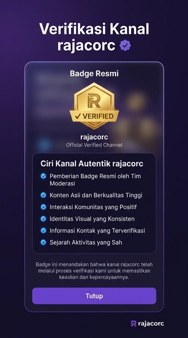 Tampilan kanal resmi rajacorc